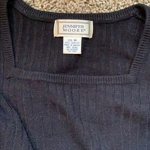 JENIFFER MOORE RIBBED BLACK SWEATER.